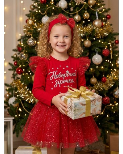 Платтячко з повязочкой "Новорічна зірочка" 7-148